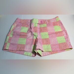 Vineyard Vines Pink and Green Checkered Women's Shorts Sz 6